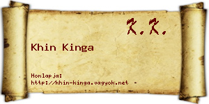 Khin Kinga névjegykártya